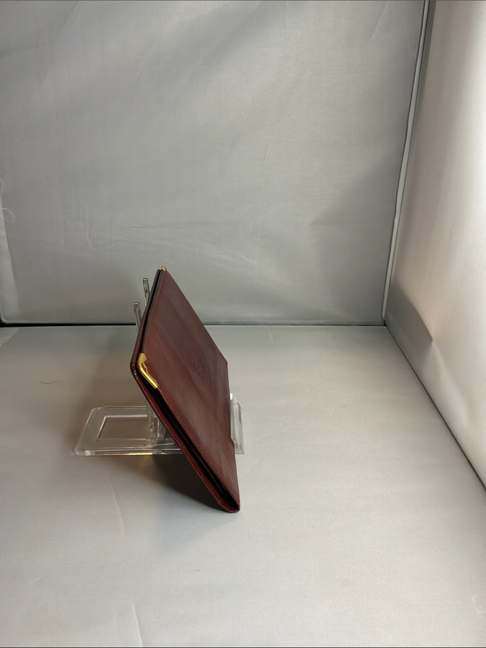 Cartier Burgundy Leather Long Wallet with Gold Corners - Picture 5 of 7